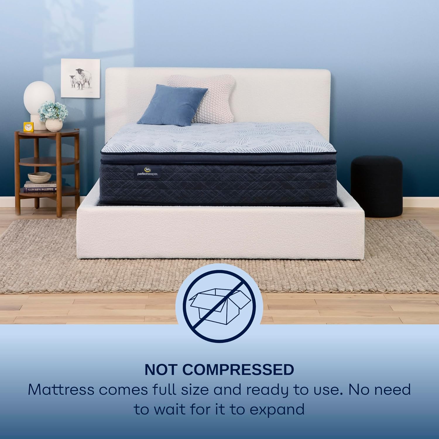 Serta Perfect Sleeper Mattress Enhanced 14.5 Queen Mattress - Plush Pillow Top, Cooling Gel Memory Foam, Pocket Innersprings for Motion Isolation, Edge Support, CertiPUR-US Certified - Nurture Night
