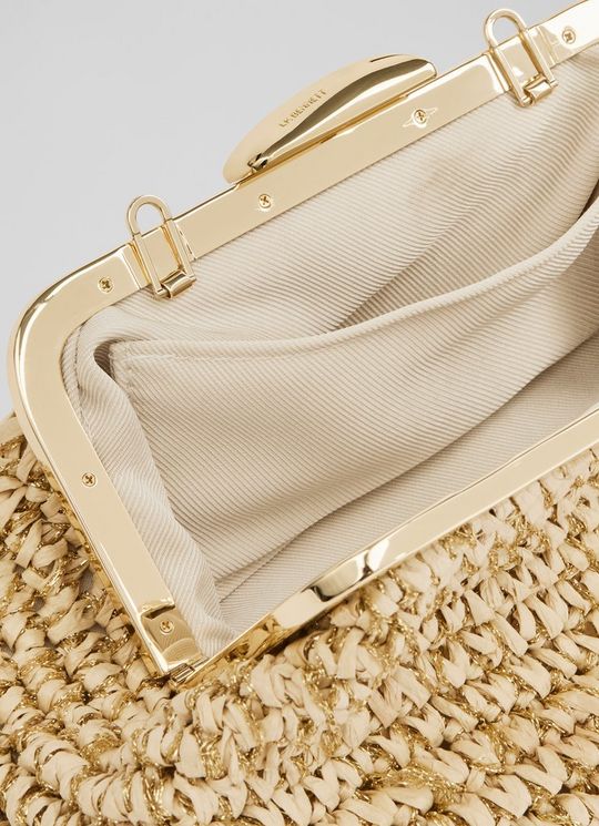 Alexa Natural & GoldFrame Clutch Bag