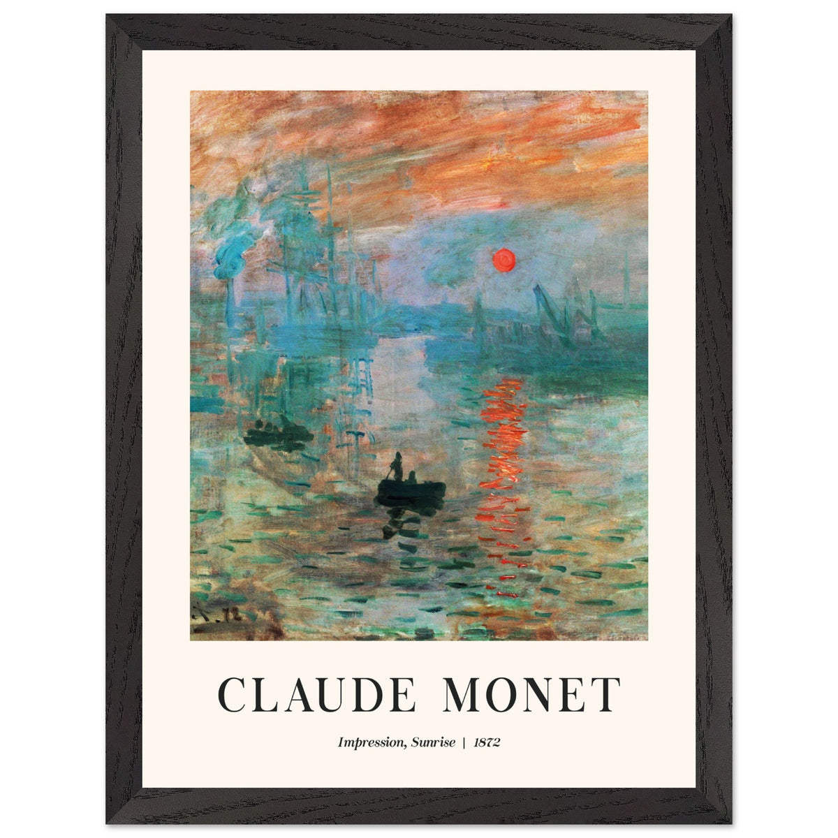 Artfulprints Poster met Lijst Claude Monet - Impression sunrise  - 30x40 cm - Meerkleurig