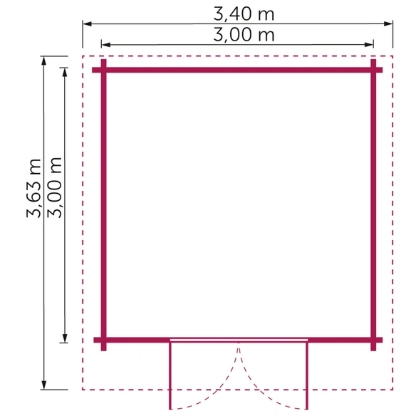 Gartenhaus »44-003«, BxT: 300x300 cm, unbehandelte Fichte