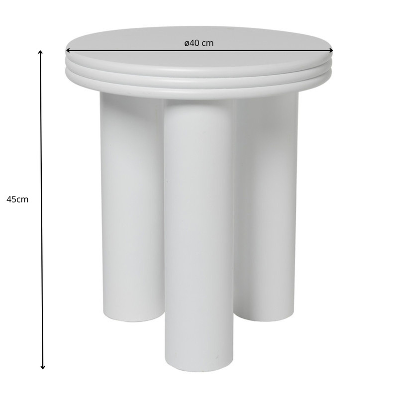 Bijzettafel Stockholm - wit - &Oslash;40x45 cm