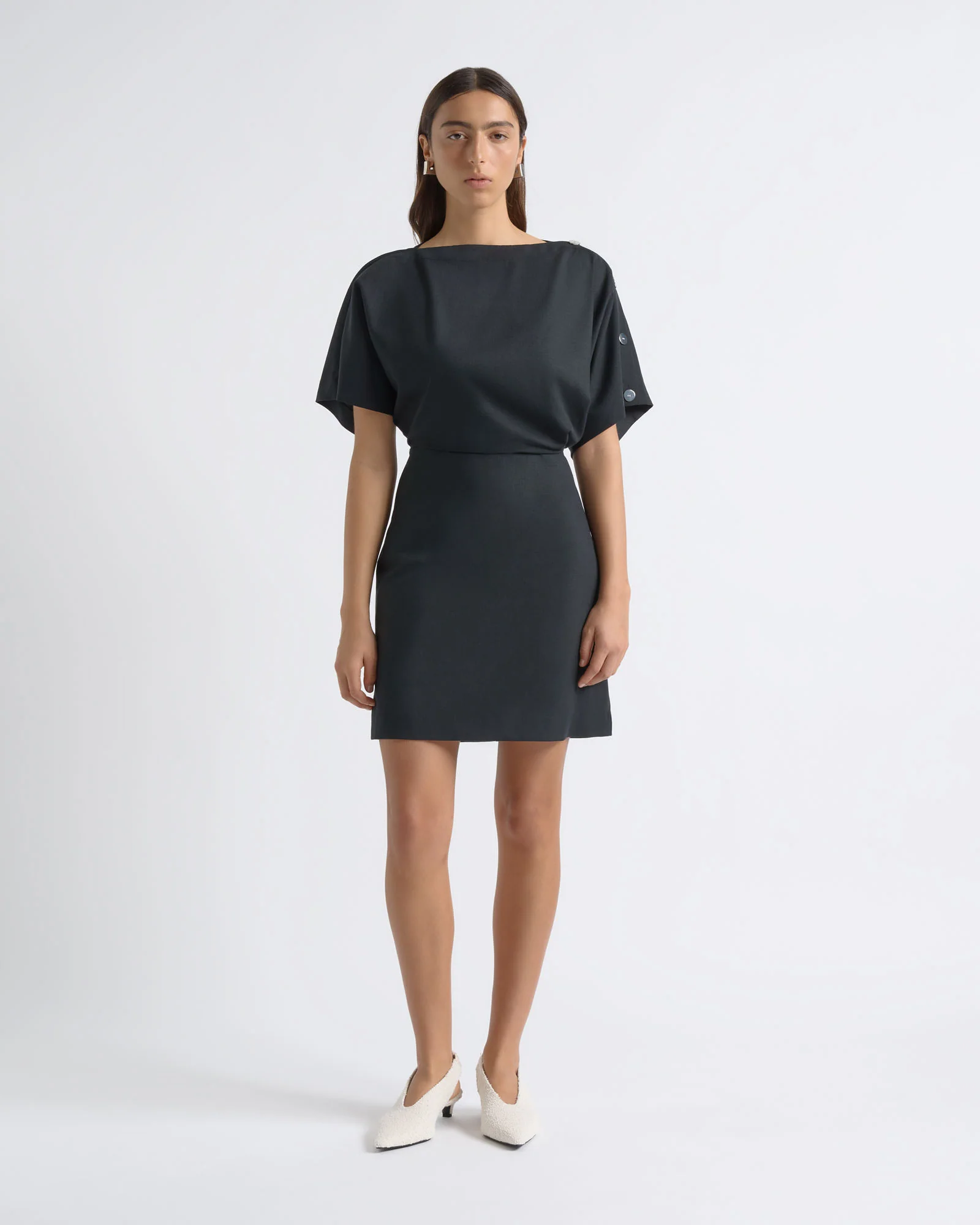 Snap Detail Mini Dress