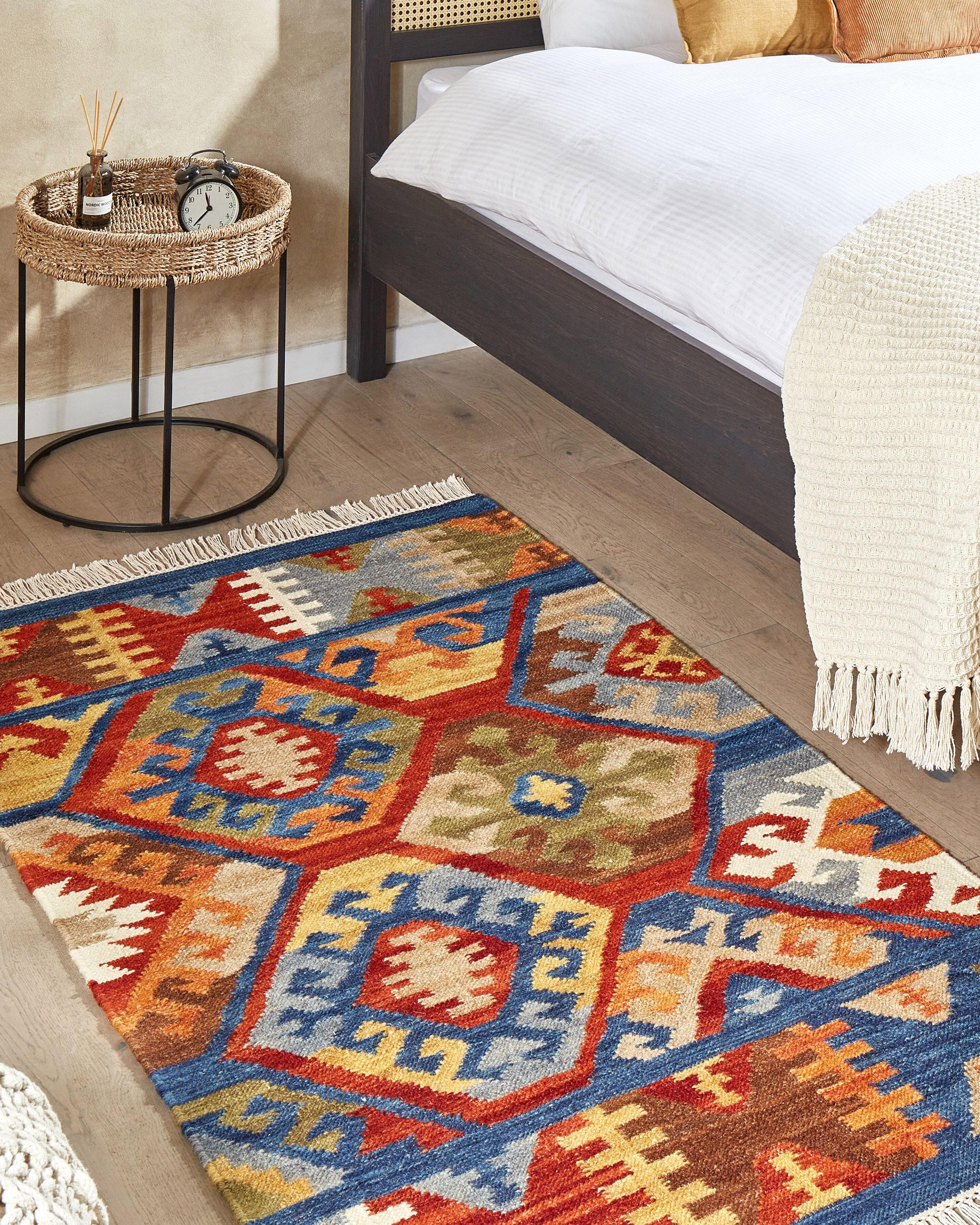 Rug JRVESH Multicolour 80 x 150 cm Wool Kilim