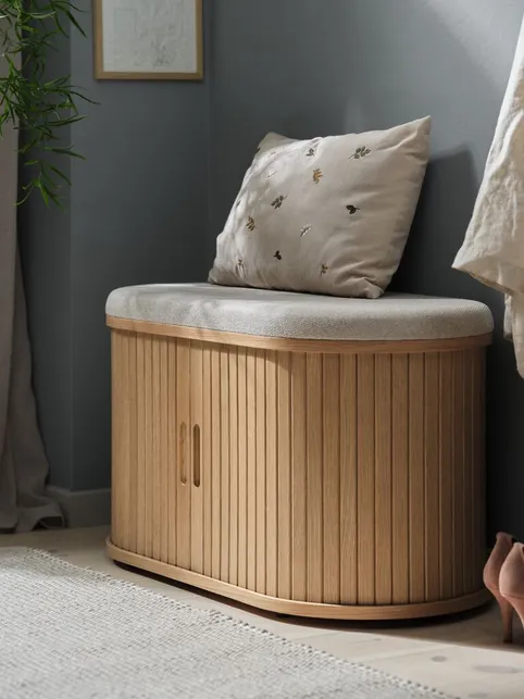 Bænk LYNGVIG jalousilåger beige/natur eg