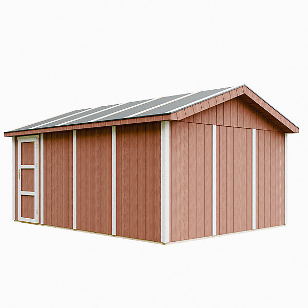Garage QUALITé PREMIUM 17 m² - L378xl530 cm- garage pour auto, moto, vélos, machines de jardinage - M991B-REDWOOD RED - Timbela