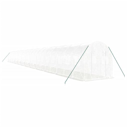 NNEVL Greenhouse with Steel Frame White 48m&sup2; 24x2x2 m