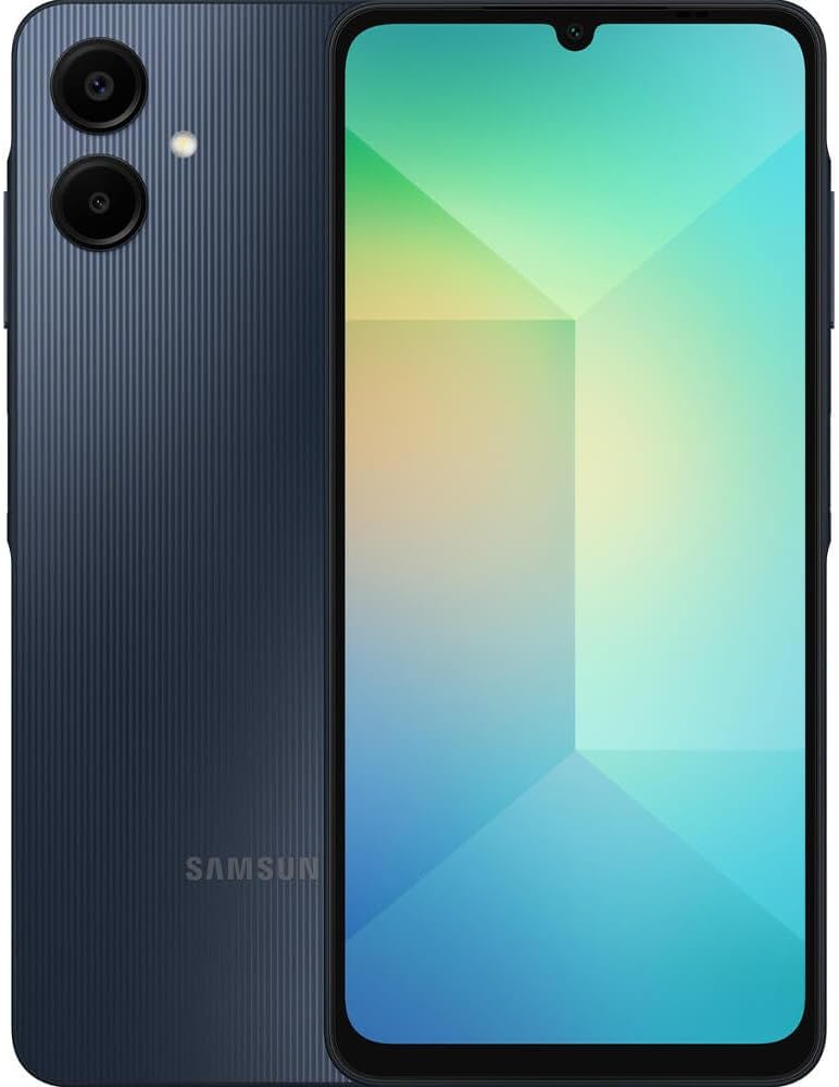 Samsung Galaxy A06 4G LTE (64GB + 4GB) Latin Version SM-A065M/DS Factory Unlocked 6.7 Dual Sim 50MP Dual Cam (Case Bundle) - (Black)