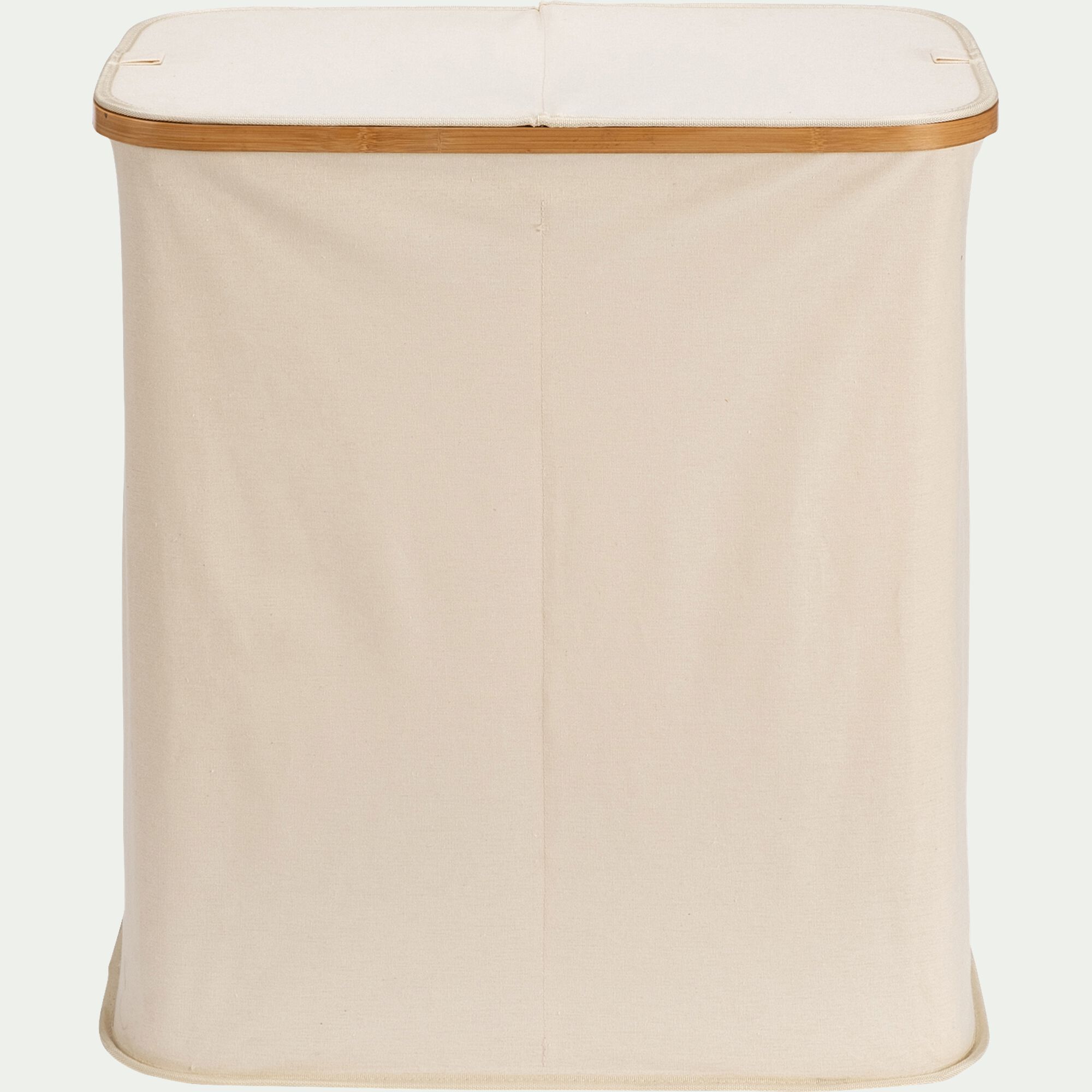 LINO - Panier à linge en polycoton et bambou H60xL54cm - blanc
