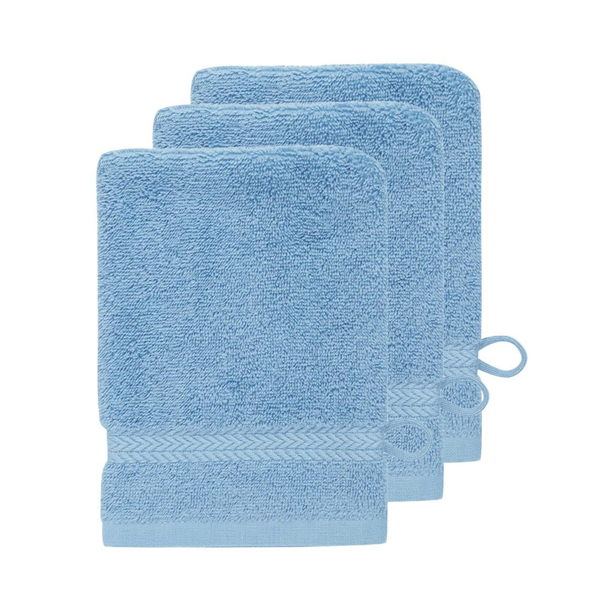 LUXURY - Lot de 3 gants de toilette 550gr/m²  lavande 16x22 cm