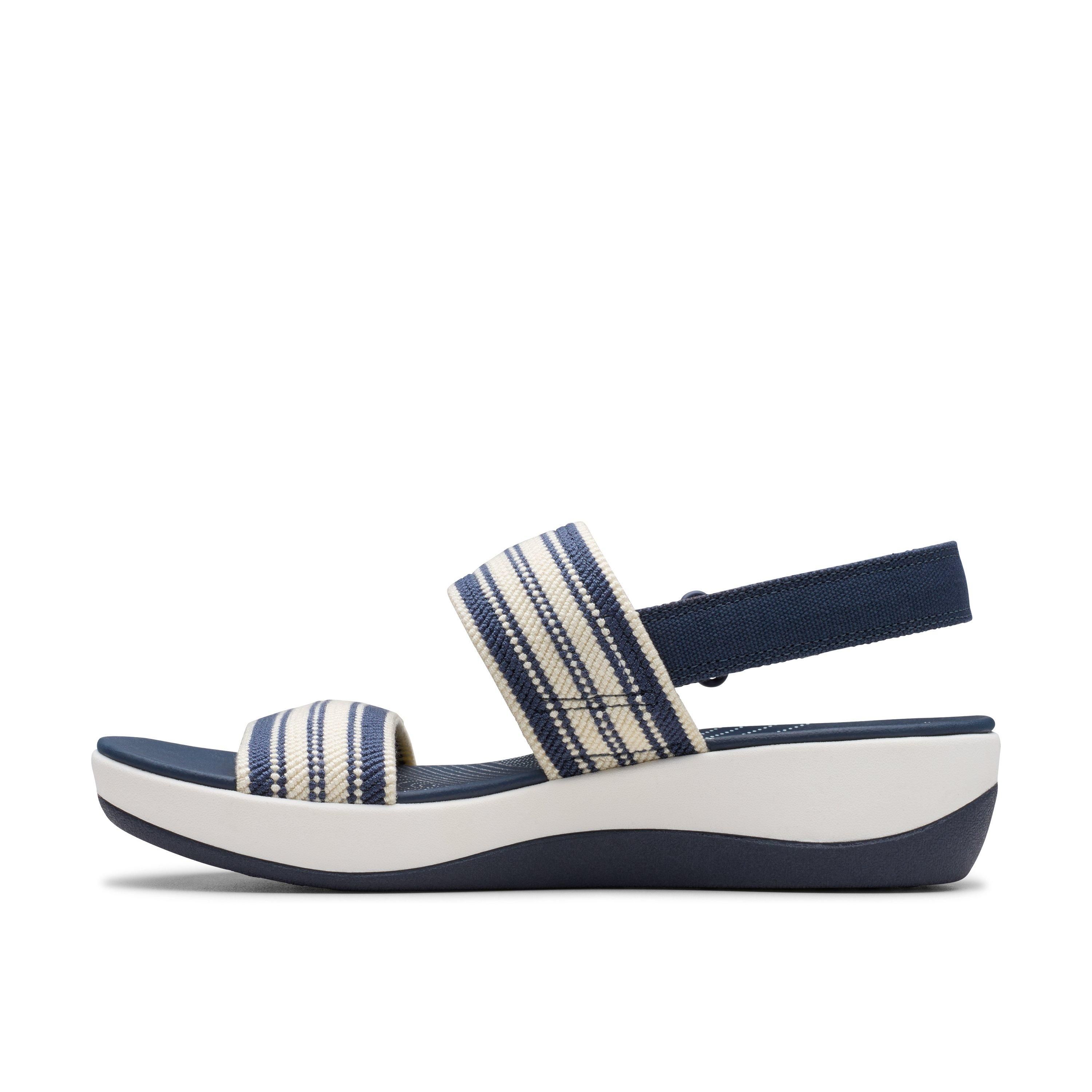 Clarks Arla Stroll Navy Multicolour Flat Sandals