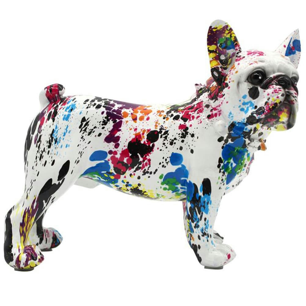POP ART - Décoration en résine bouledogue pop art H24cm