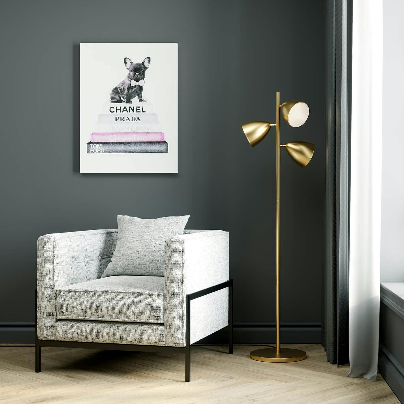 LOFT - Fauteuil gris et acier