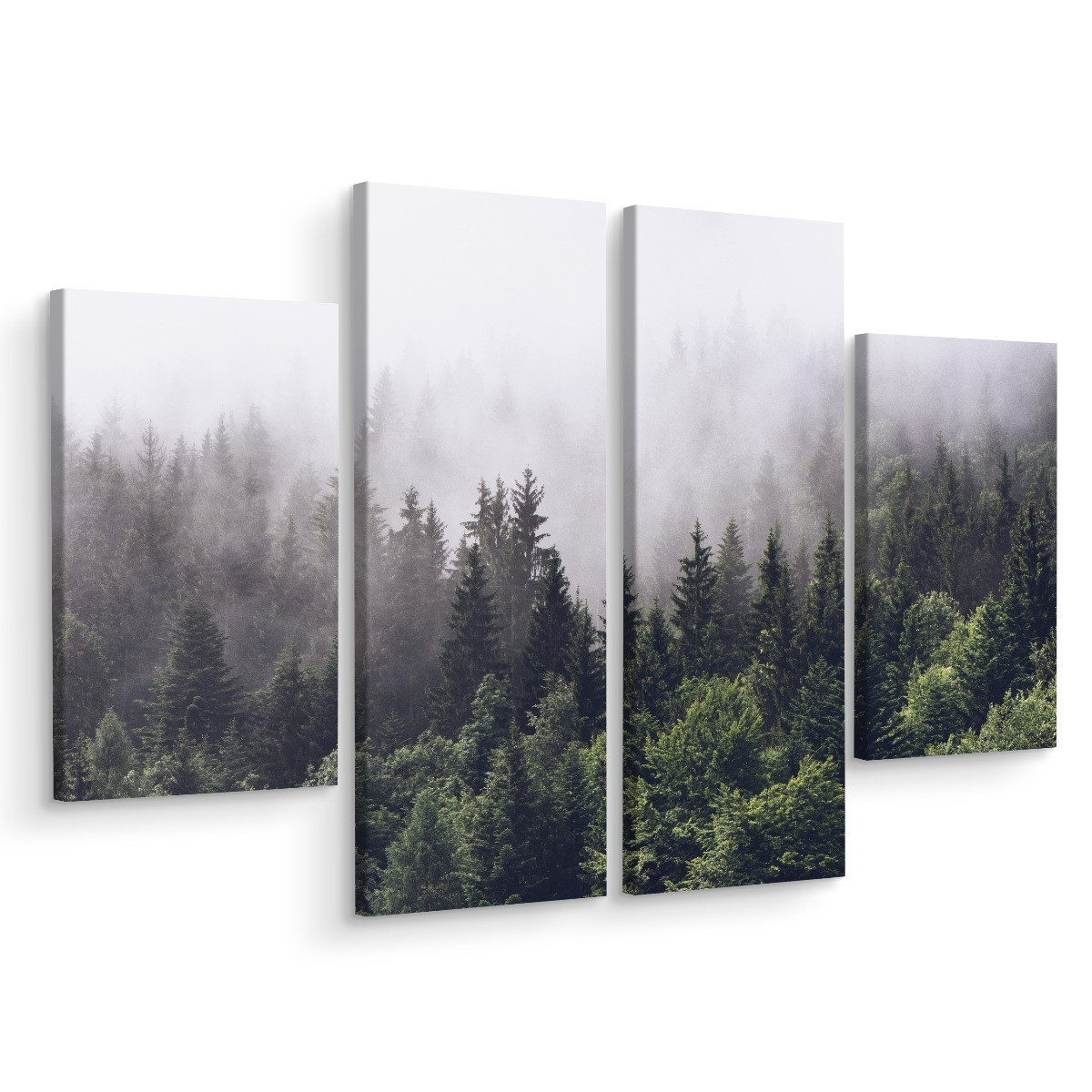 Obraz 4 Częściowy LAS Drzewa Krajobraz 3D 80x60cm