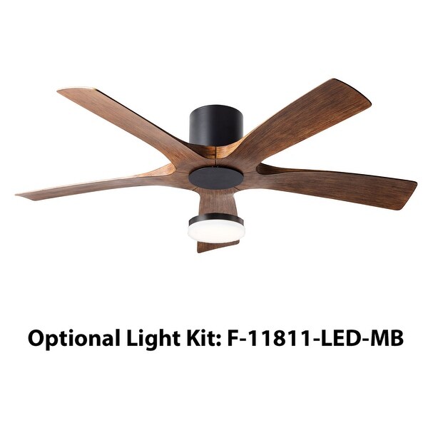 Aviator Indoor and Outdoor 5-Blade Smart Flush Mount Ceiling Fan 54in with Remote Control (Light Kit Sold Separately)