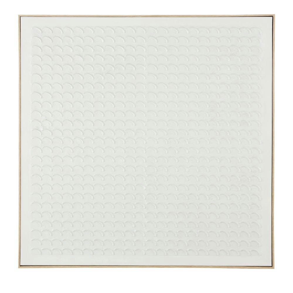RIVIA - Toile peinte blanche 100x100