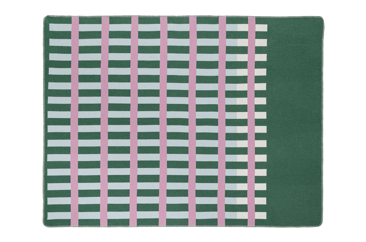 noo.ma ONU Katoenen deken - Forest Green & Lilac