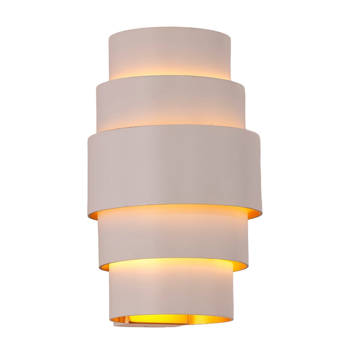 Artdelight wandlamp Rolls - 2 lichts - 13 x 22  cm - wit goud