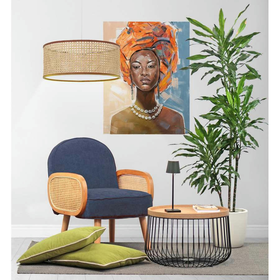 DORIS - Fauteuil design en tissu bleu