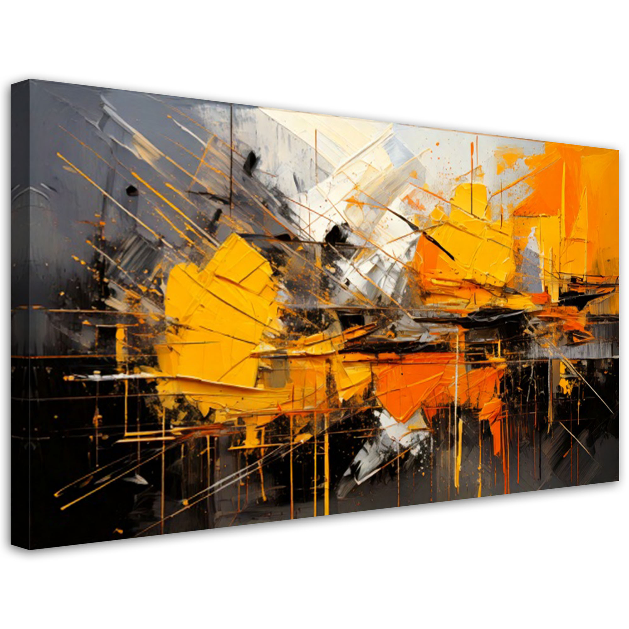 Feeby Obraz na płótnie, Geometryczna Abstrakcja Pomarańczowy 80x40