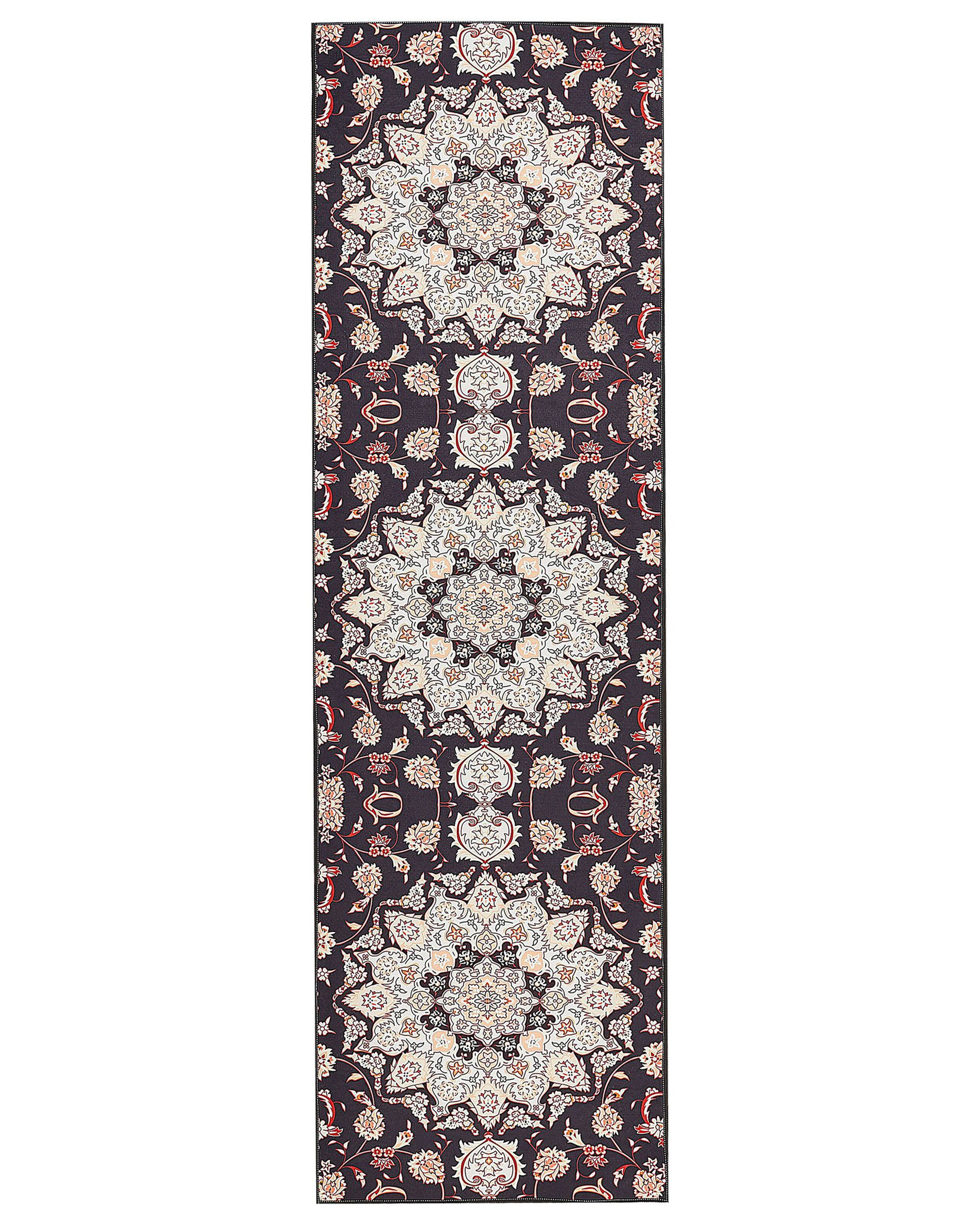 Dywan chodnik 60x200 cm czarno-beżowy