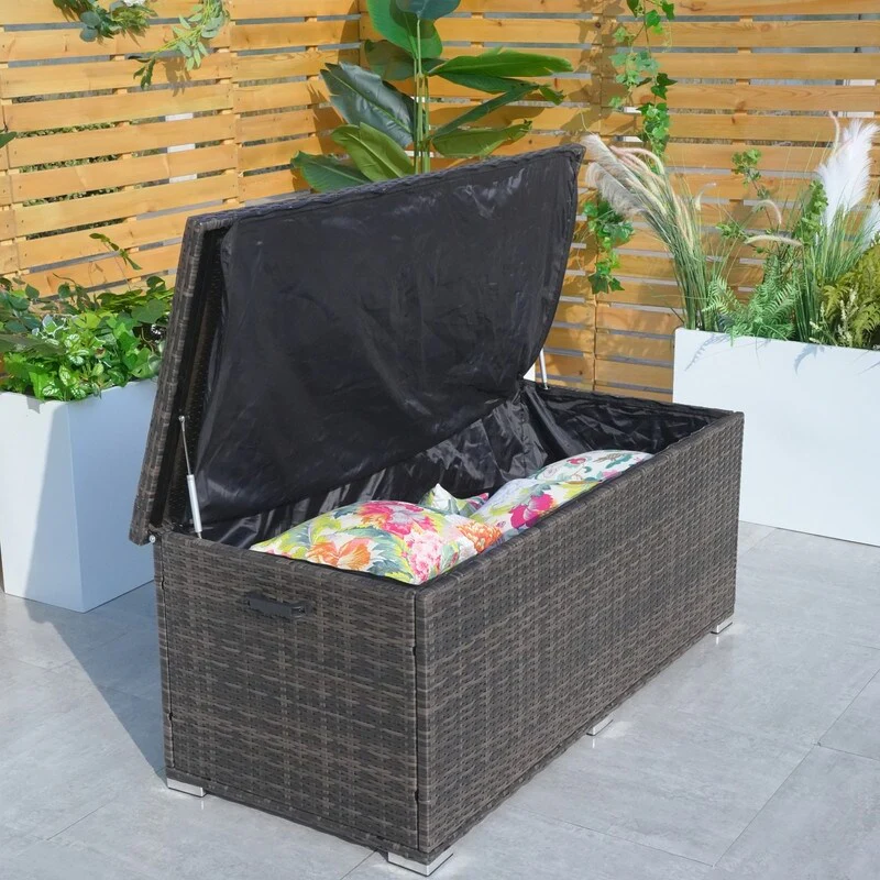 Outdoor Patio Wicker Cushion Storage Box