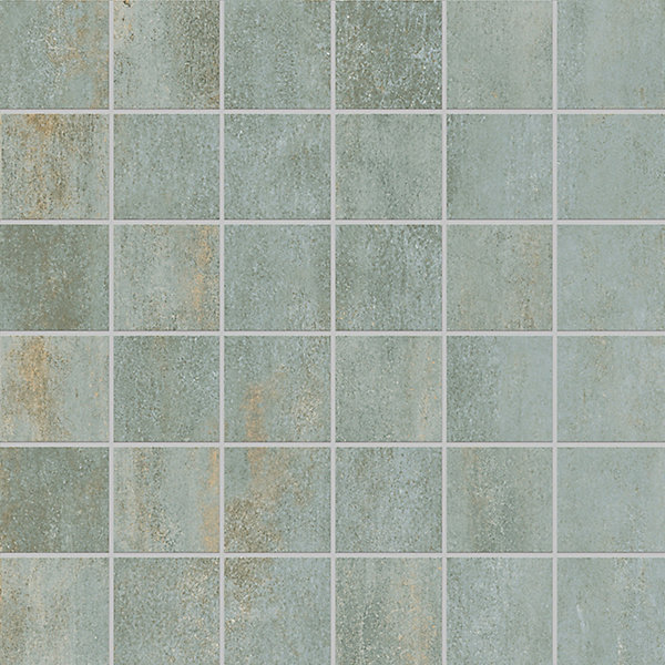 Mosaïque murale en grès cérame émaillé effet béton vert mat L.30 x l.30 cm x ép.7,4 mm, Upper