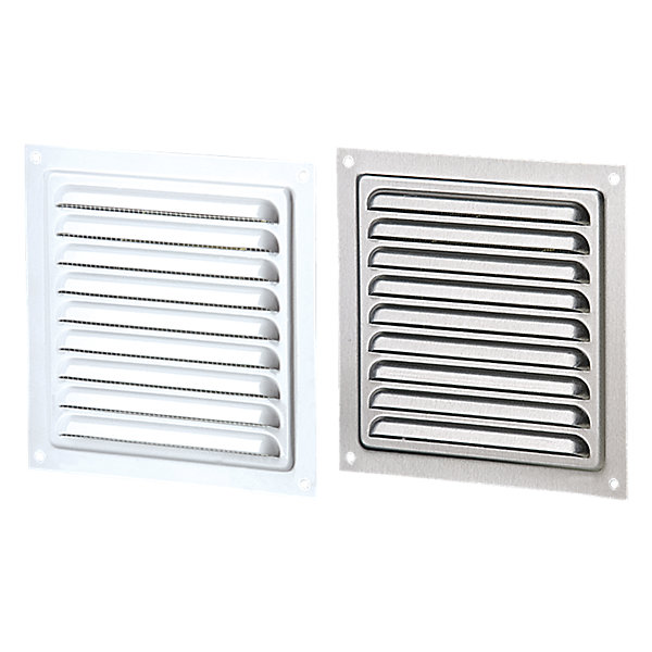 Grille ventilation alu moustiquaire pose applique - LxH (mm) 250 x 250 - Couleur Blanc
