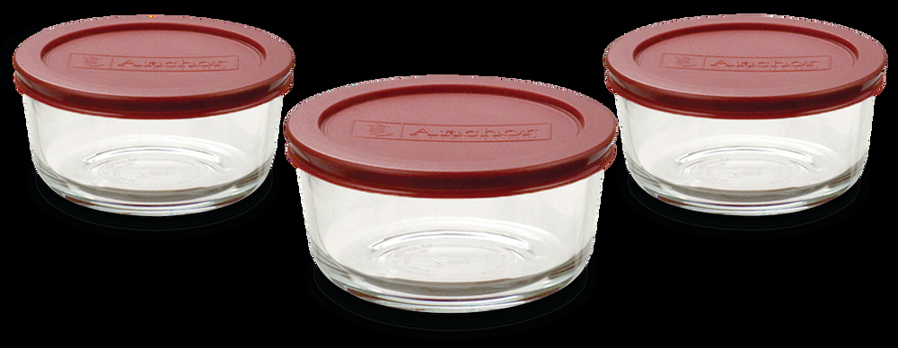 Anchor Hocking Glass Storage Container Set, 2-Cup, 6-pc