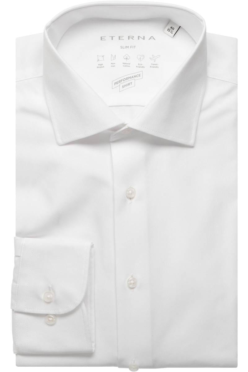 ETERNA Performance Slim Fit Hemd weiss, Einfarbig