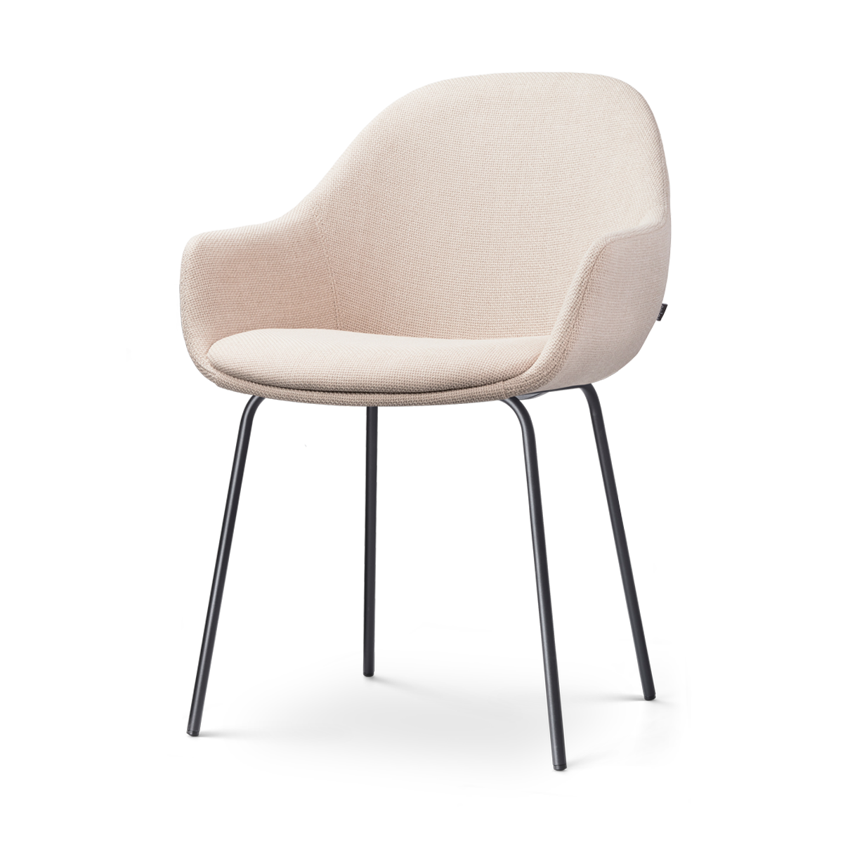 Nolon Nora-Mae Eetkamerstoel Beige - Armleuning - Zwarte Poten