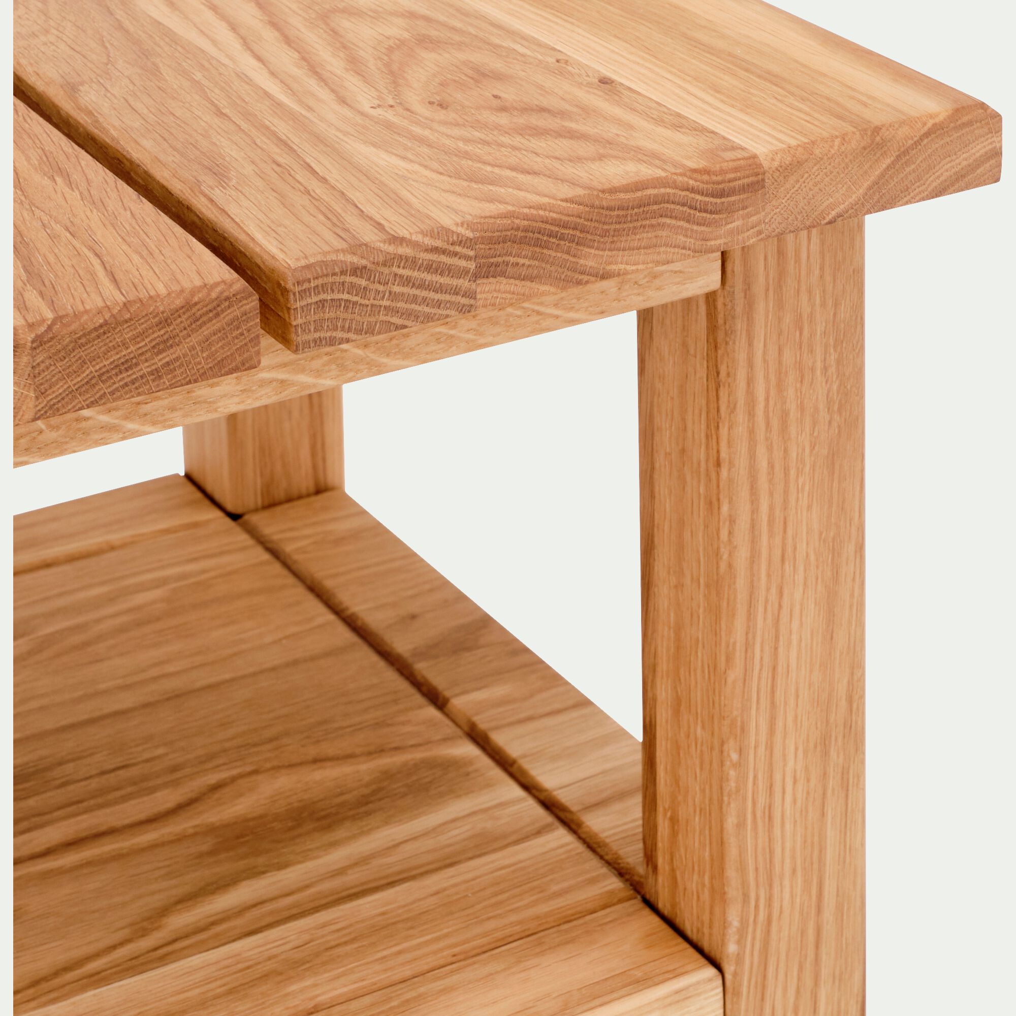 RENO - Table de chevet en chêne massif 1 tablette - bois clair