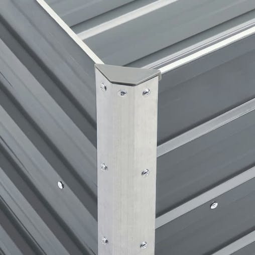 NNEVL Garden Raised Bed Galvanised Steel 240x40x77 cm Grey