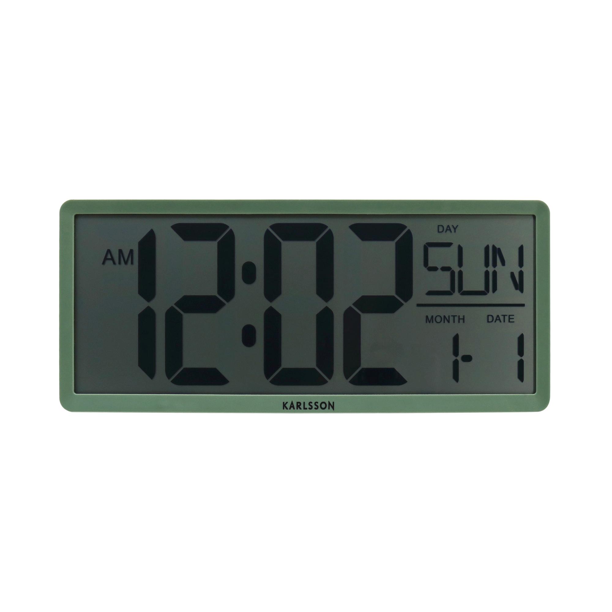 Karlsson wandklok Retro LCD - groen - 34.8x2.7x14.8cm