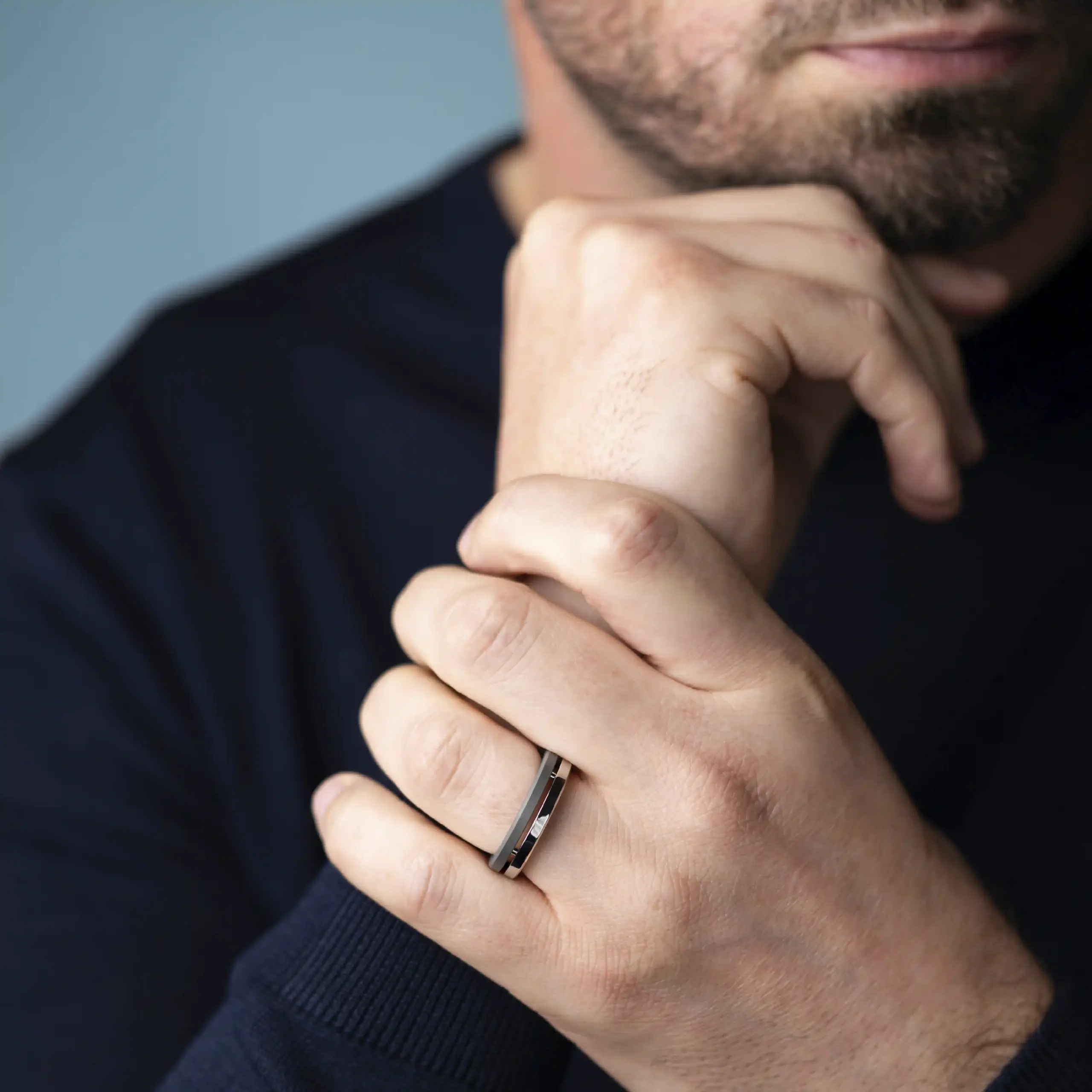 BAGUE NEWPORT DUO – ACIER & TITANE