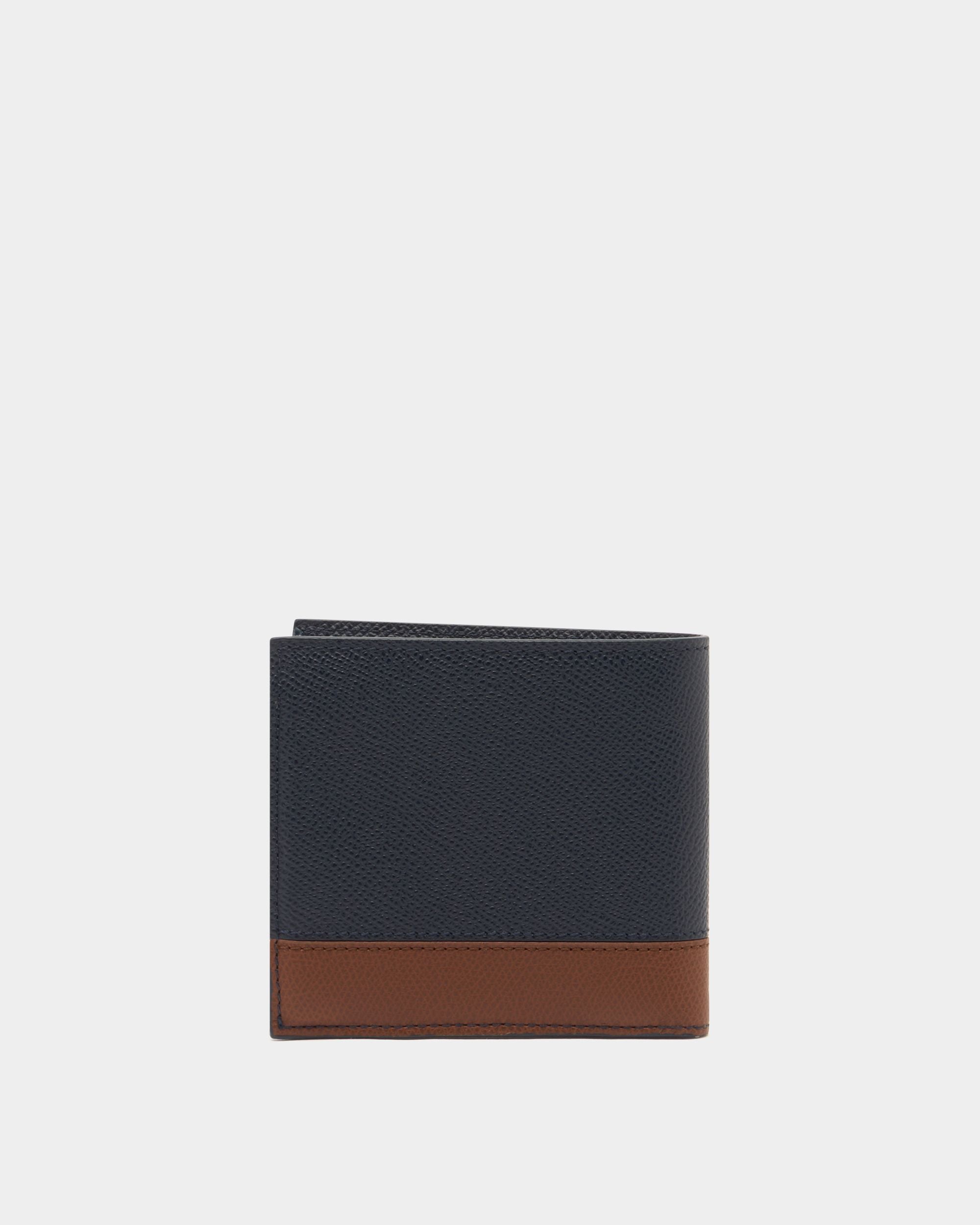 Bally Essential Geldbörse aus genarbtem Leder in Marineblau
