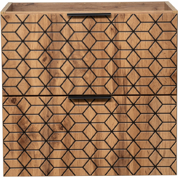 Szafka pod umywalkę DIAMOND 82-60 dąb wotan 60 cm RYFLOWANA