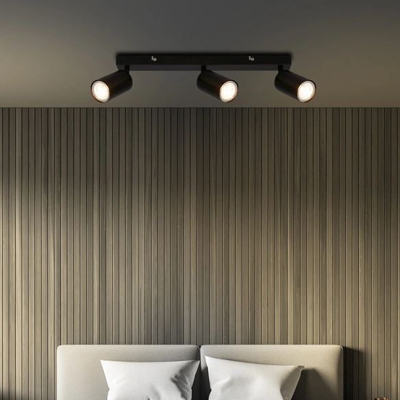 LED-Spotstrahler »Tib«, 3-flammig, GU10, 3 x 9 W, schwenkbar, Metall schwarz