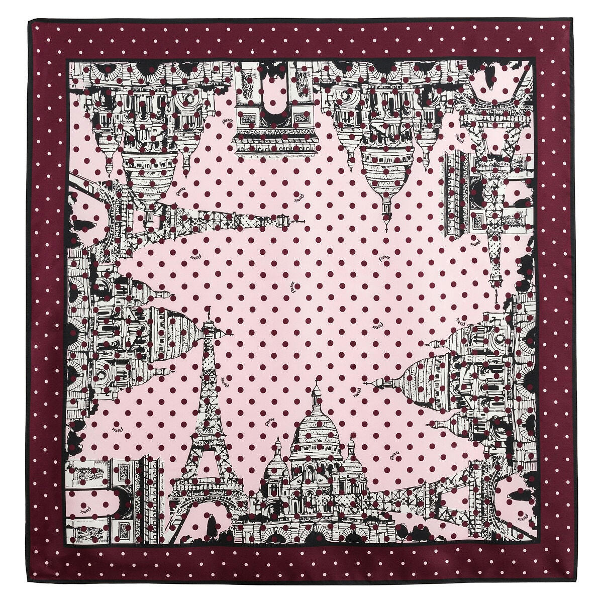 Foulard pure soie, imprimé Momunents parisiens
