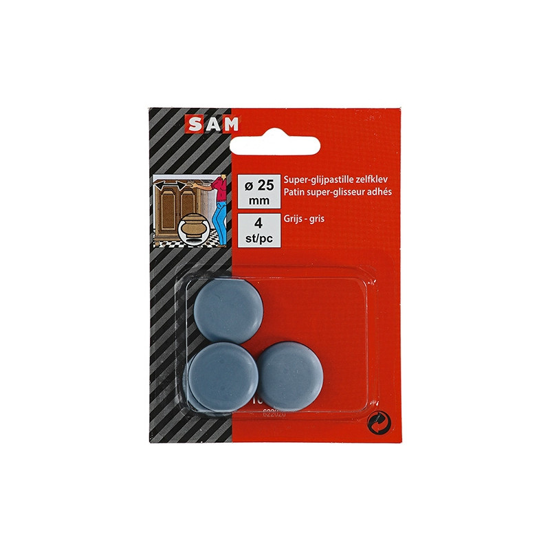 Patin glisseur adhésif Ø 25 mm 4 pièces