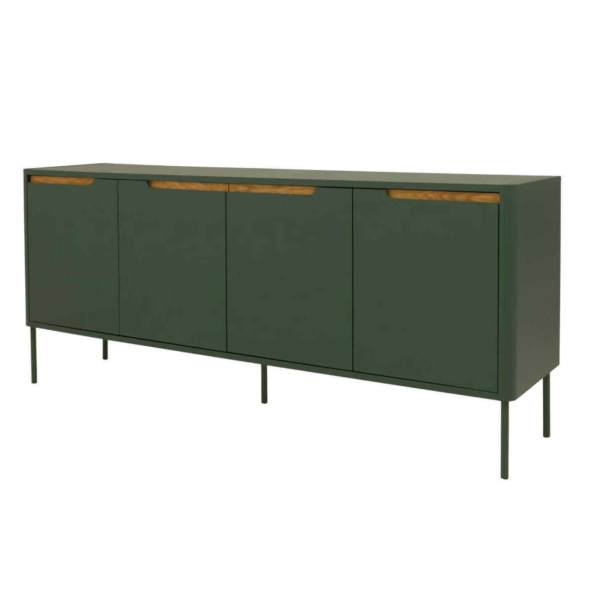 PATIPATI - Buffet bas moderne 4 portes en bois vert