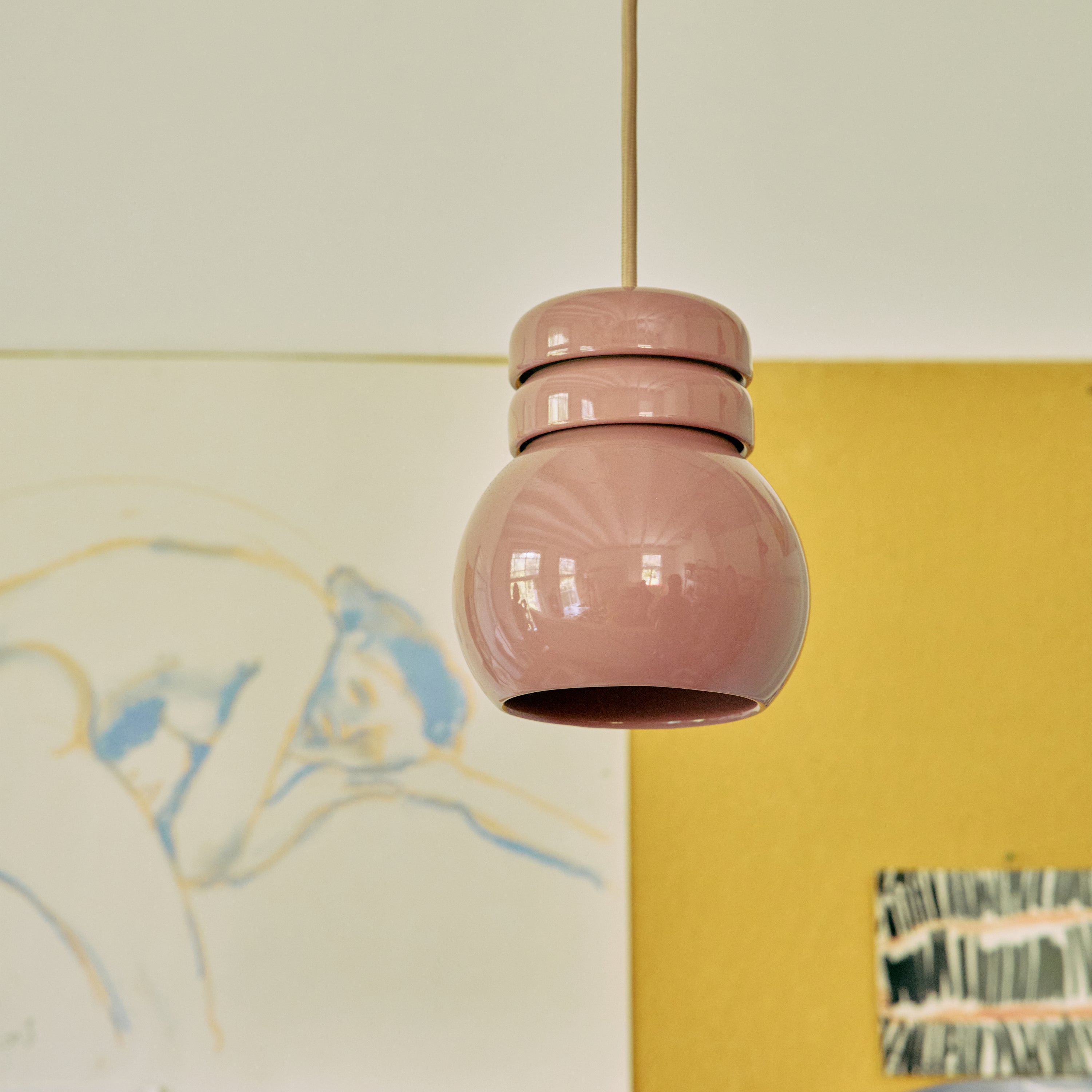 HKliving Ceramic Bulb Hanglamp - Blush