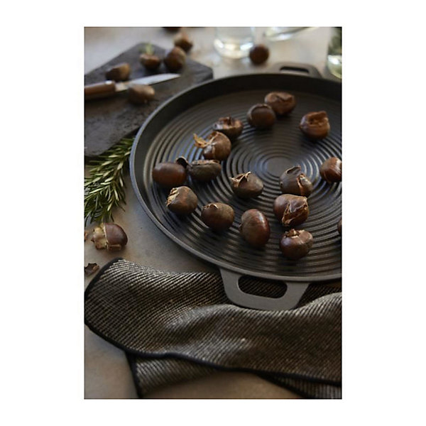 Baumalu - Plat grill - 34 cm - Tous feux - Antiadhesif - Poignees rivetees