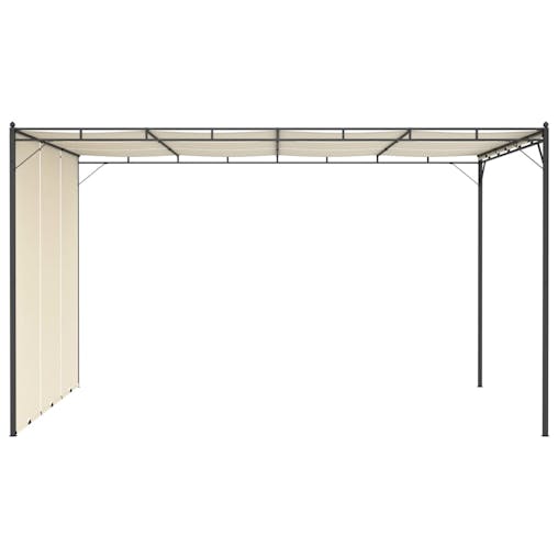 NNEVL Garden Gazebo with Side Curtain 4x3x2.25 m Cream
