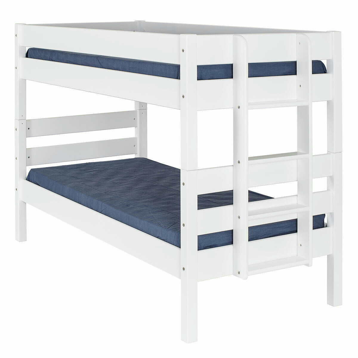 ANIBA - Lit superposé 90x200 cm bois massif blanc