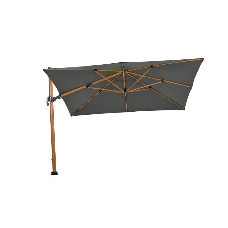 Hawaii Big Pole II parasol - 350x350 cm - l. teaklook -royal antraciet