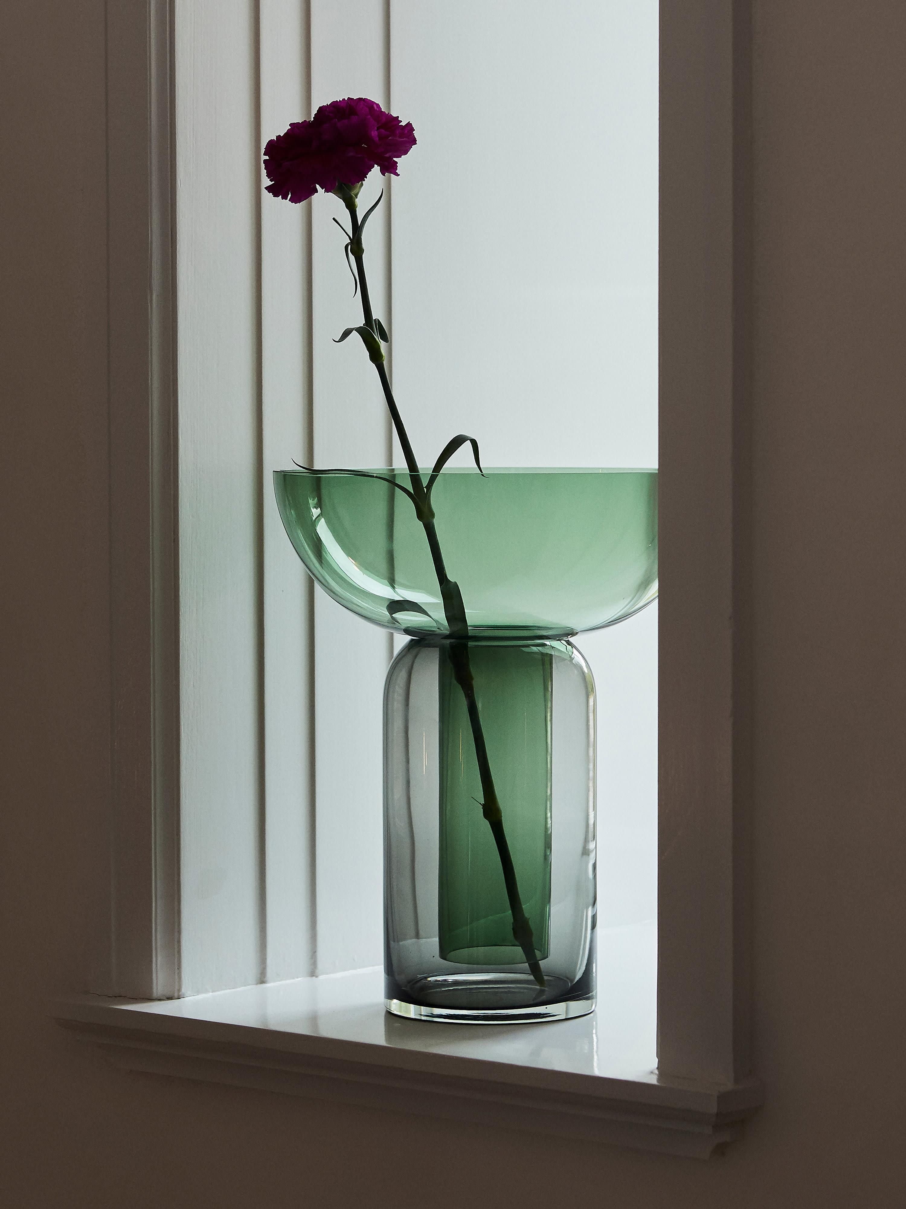 Mundgeblasene Glas-Vase Torus, H 33 cm