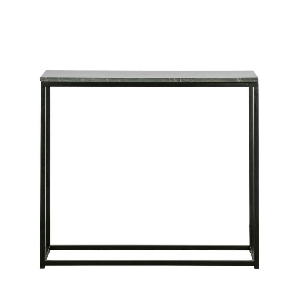 MELLOW - Bout de canapé en métal et marbre 90x30cm noir