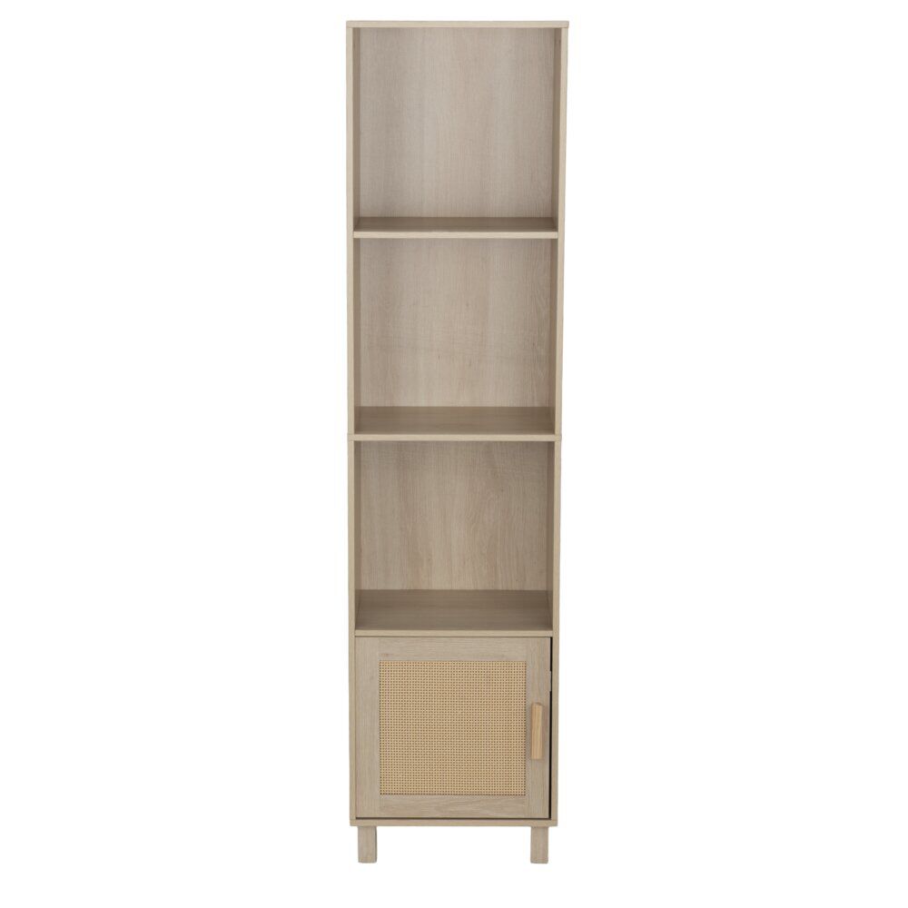 étagère en bois 4 cases 1 porte Kanna 40x30xH160cm