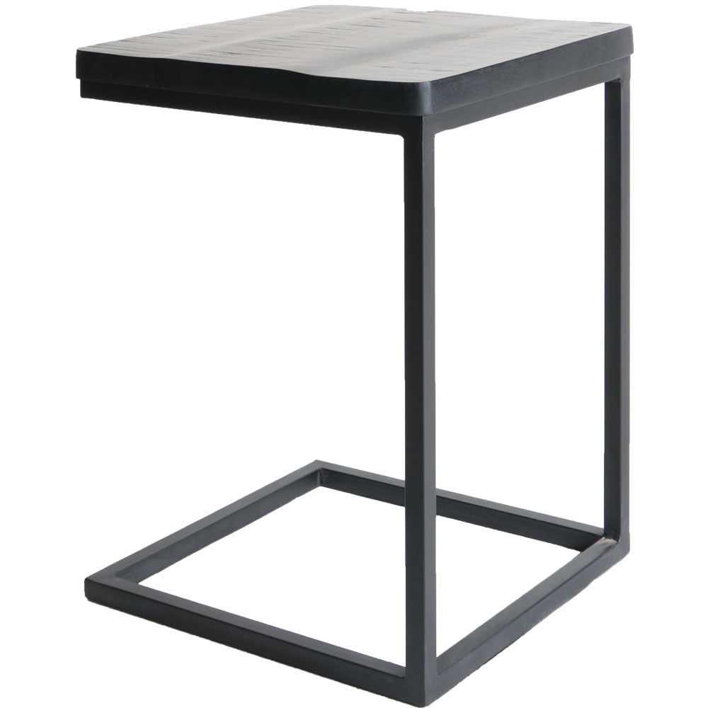 Home67 - Laptoptafel Roos - Zwart blad - Zwart onderstel