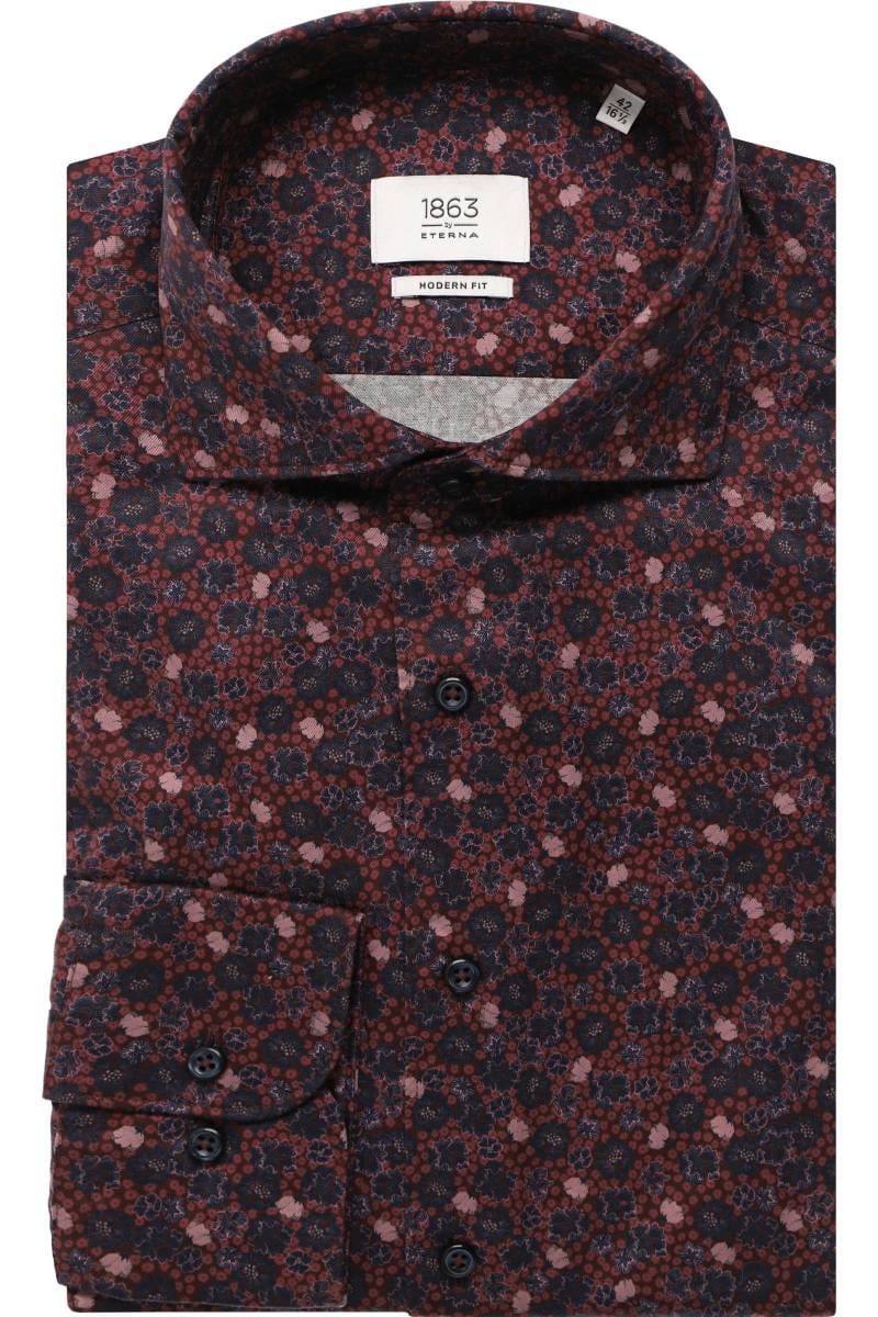 ETERNA 1863 Modern Fit Hemd bordeaux, Bedruckt
